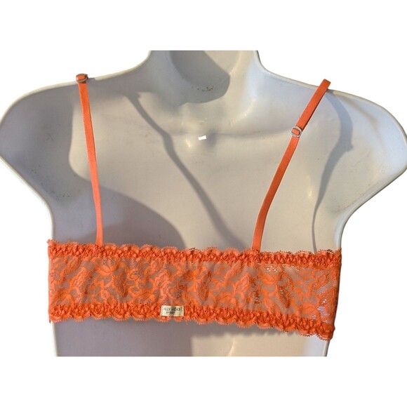 Gilly Hicks Lace Bralette Small Orange Blue Adjustable Straps Cotton Blend Sexy - Picture 3 of 9